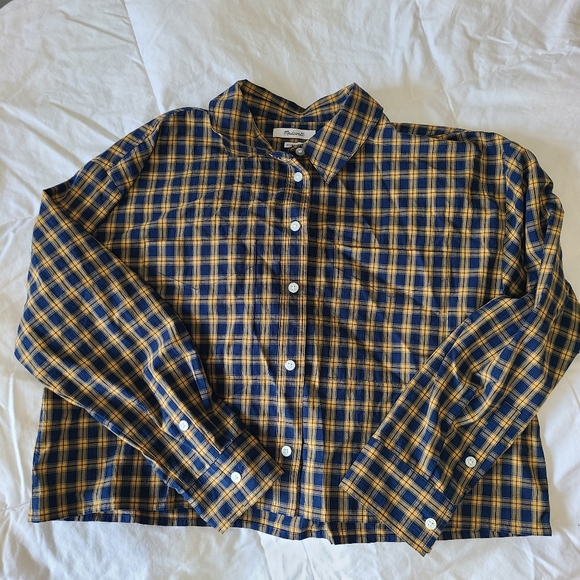 Madewell Tops - Madewell "The Signature Poplin Crop" Shirt size S
